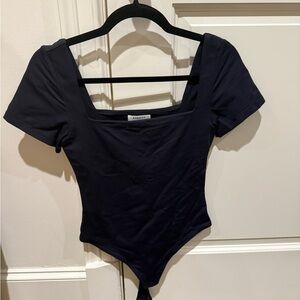 Babaton Black short Sleeve Bodysuit